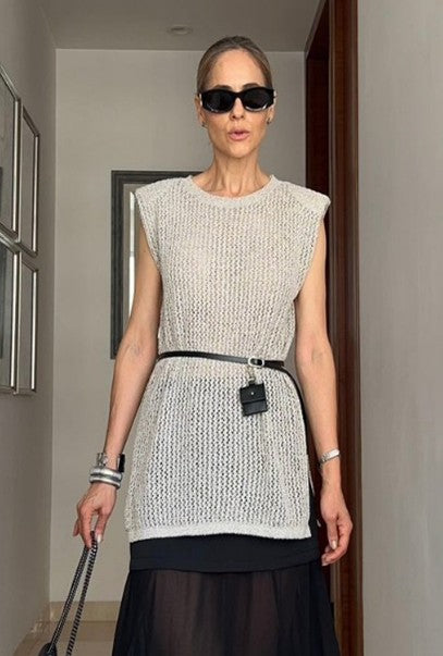 Amelia Top beige crochet