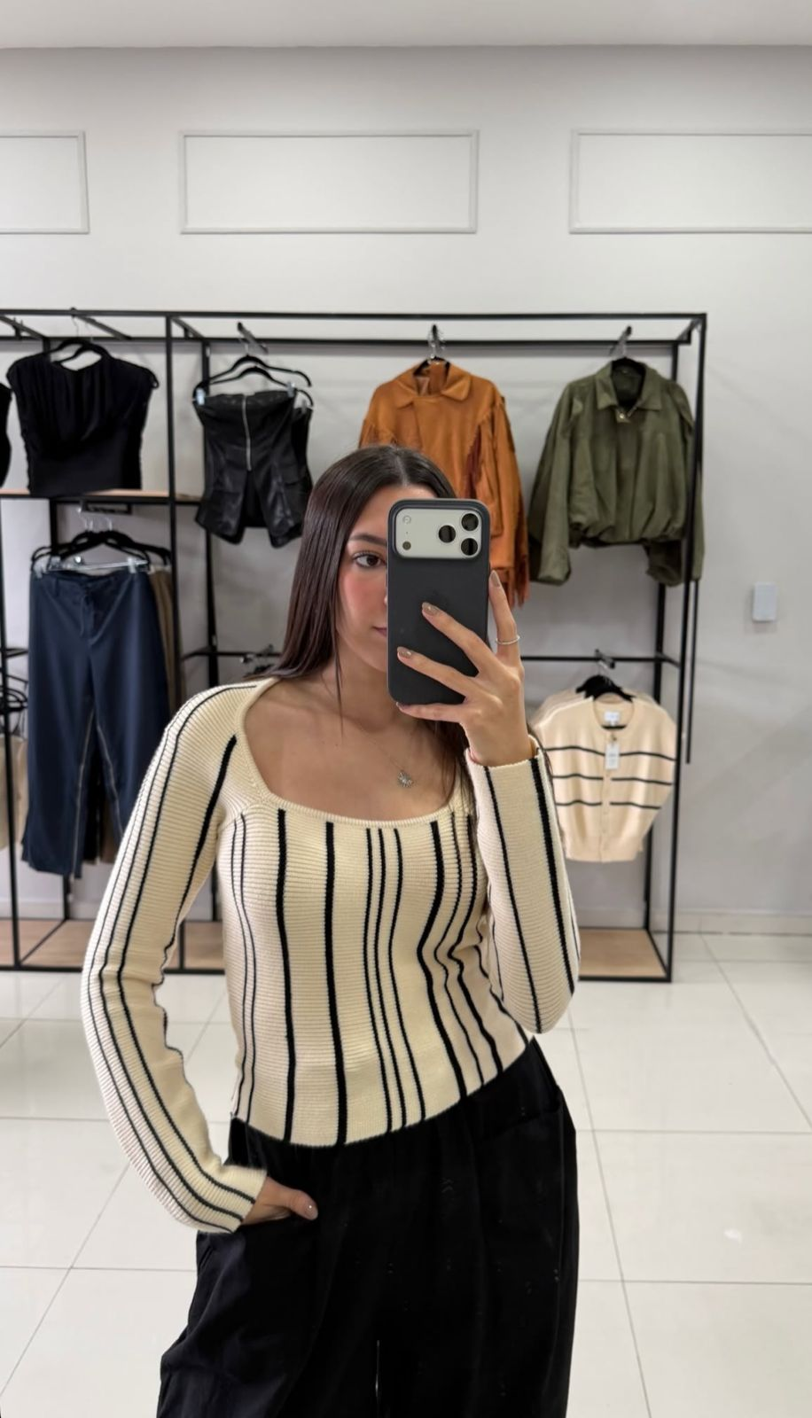 Blusa de punto a rayas