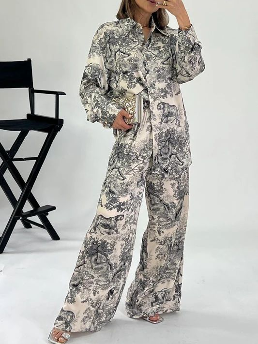 Set Satin Leopardo beige