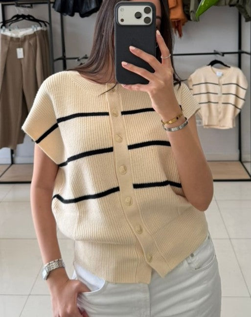 Sueter beige rayas